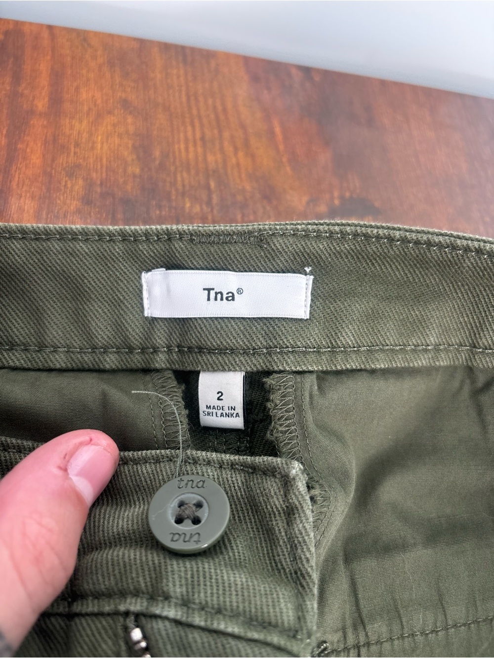 TNA Olive Green Men's Cargo Pants - Utility Pockets - Picture 2 of 3
